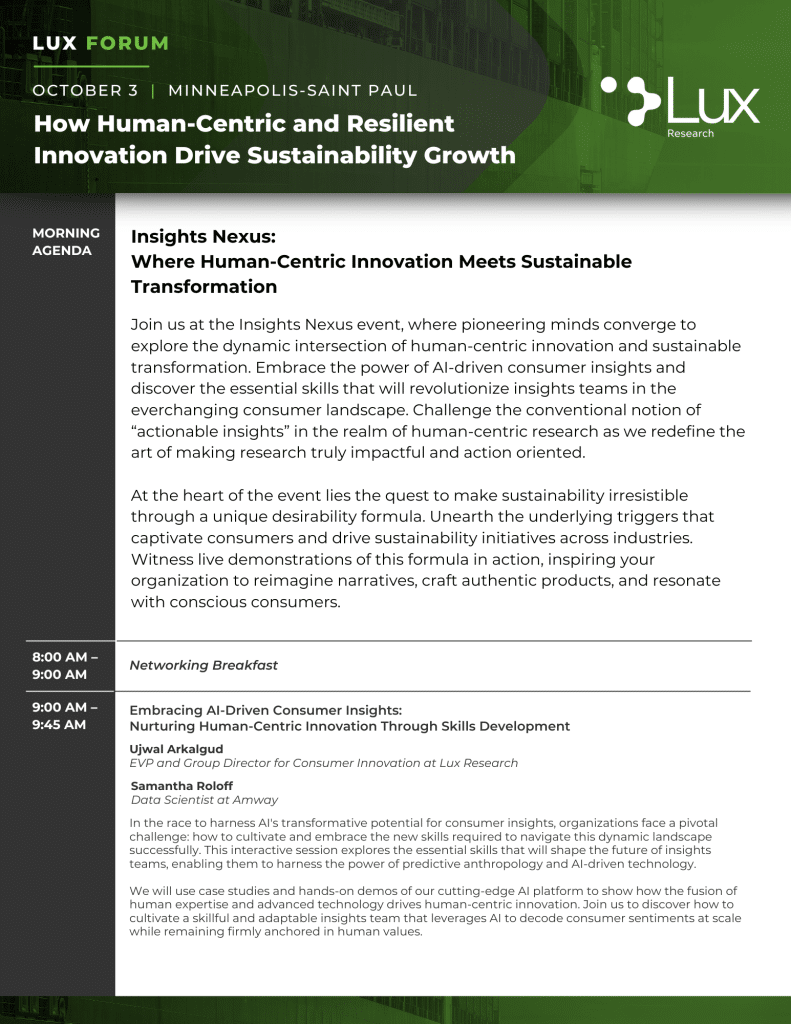 Consumer Products and Sustainability Innovation