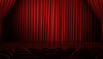 theater stage with red curtains