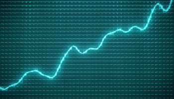 Blue trend line going up