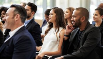 People sitting in an audience at the World Bio Markets conference