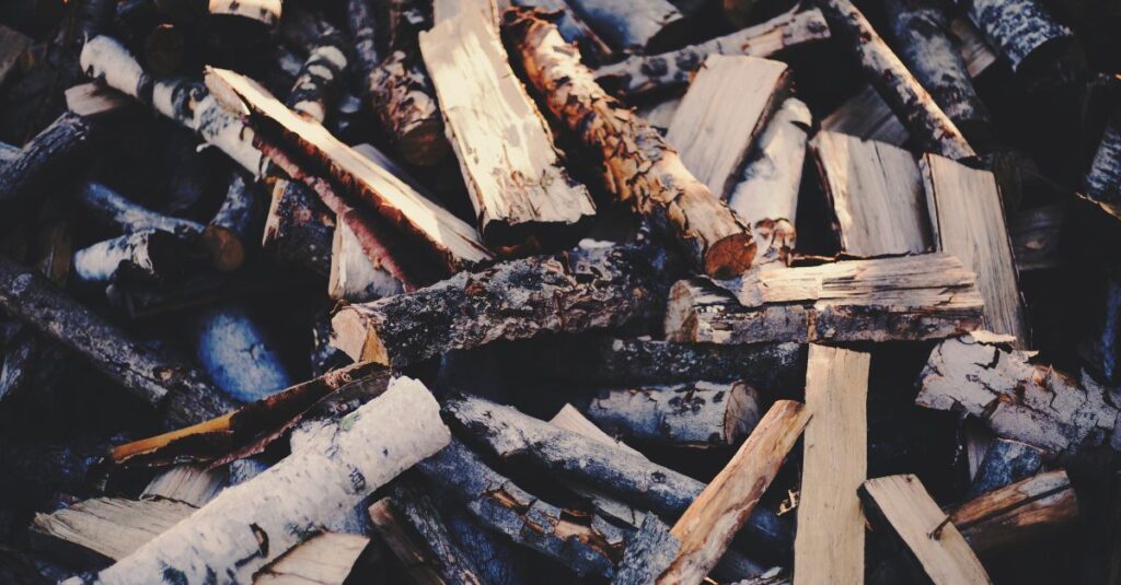 Charred wood chips