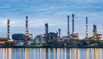 Oil facility along the water