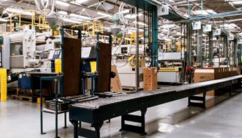 Empty factory conveyer belt