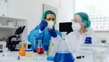 Scientists in a chemistry lab